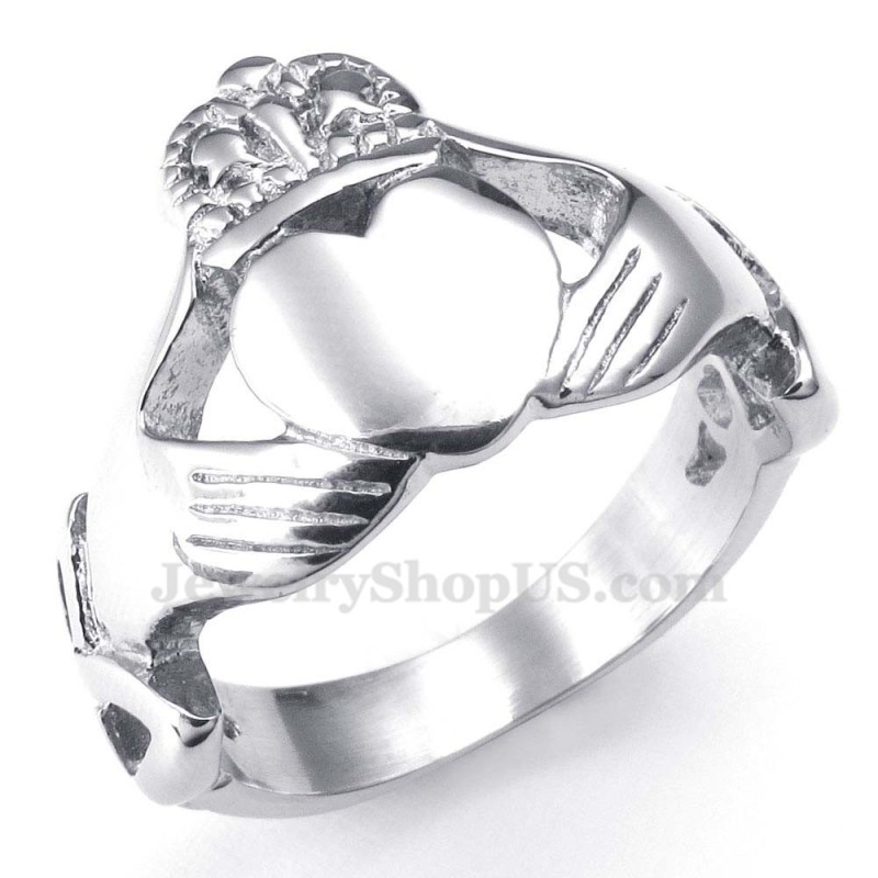 Anillo De Titanio Con Forma De Corazón Y Manos Abrazadas Anillo De Titanio Con Forma De Corazón Y Manos Abrazadas