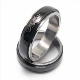 Anillo De Titanio Negro De 6 Mm Para Hombre
