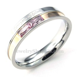Anillo De Titanio Para Amantes Con Diamantes De Imitación Rojos