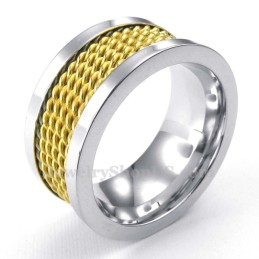 Anillo De Titanio Con Alambre De Oro