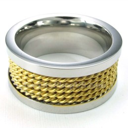 Anillo De Titanio Con Alambre De Oro