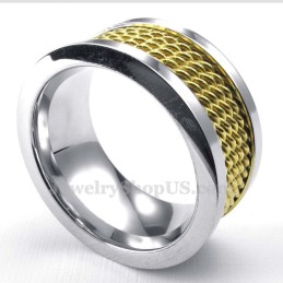 Anillo De Titanio Con Alambre De Oro