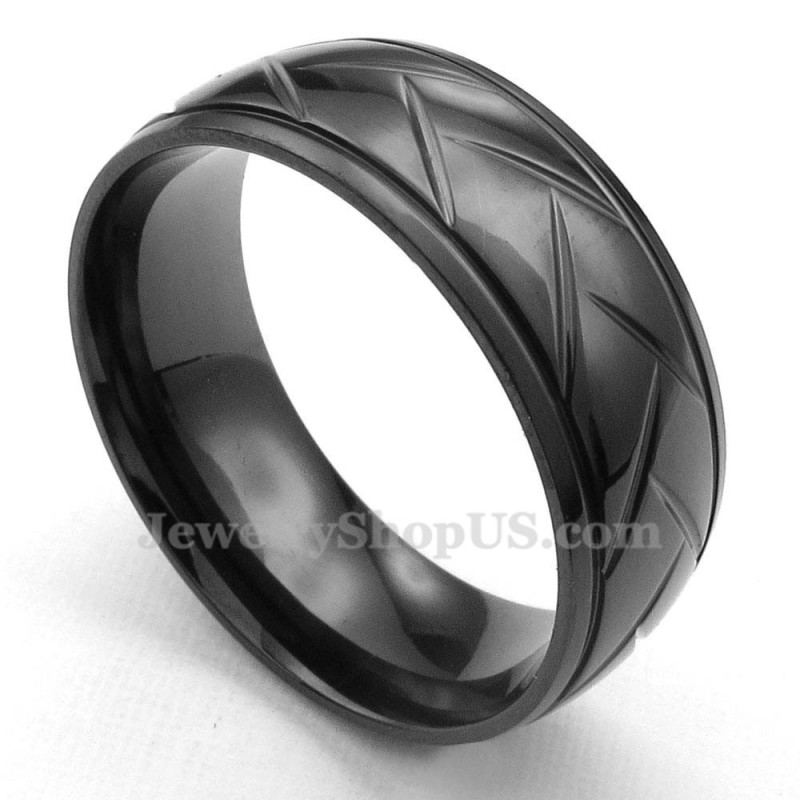Anillo De Titanio Con Flor De Hacha Negra Anillo De Titanio Con Flor De Hacha Negra