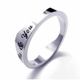 Anillo De Titanio Con Ondas You & Me De 5 Mm