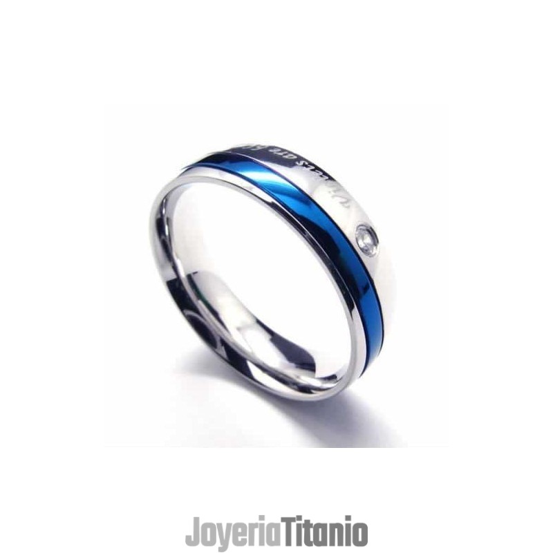 Anillo Unisex De Titanio Con Diamantes De 6 Mm Anillo Unisex De Titanio Con Diamantes De 6 Mm