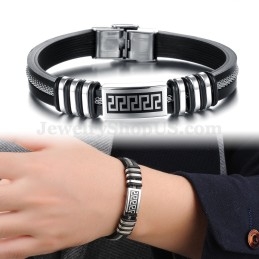 Elegante Pulsera De Titanio Con Personalidad Masculina C888