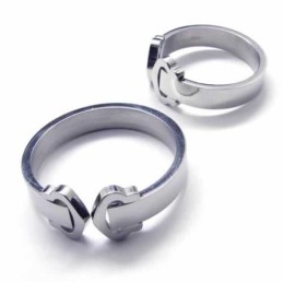 Anillo De Titanio De 8 Mm Con Corazón Conectado A Corazón