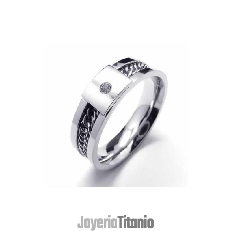 Anillo De Corte De Titanio Con Incrustaciones De Diamantes De 6 Mm Anillo De Corte De Titanio Con Incrustaciones De Diamantes De 6 Mm