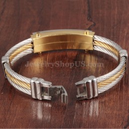 Pulsera De Titanio Y Circonita Para Hombre C783