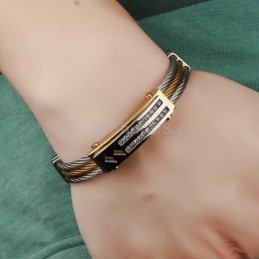 Pulsera De Titanio Y Circonita Para Hombre C783