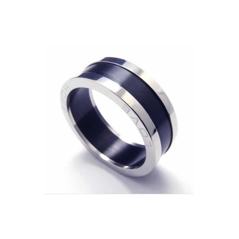 Anillo De Titanio Negro Love De 8 Mm Anillo De Titanio Negro Love De 8 Mm