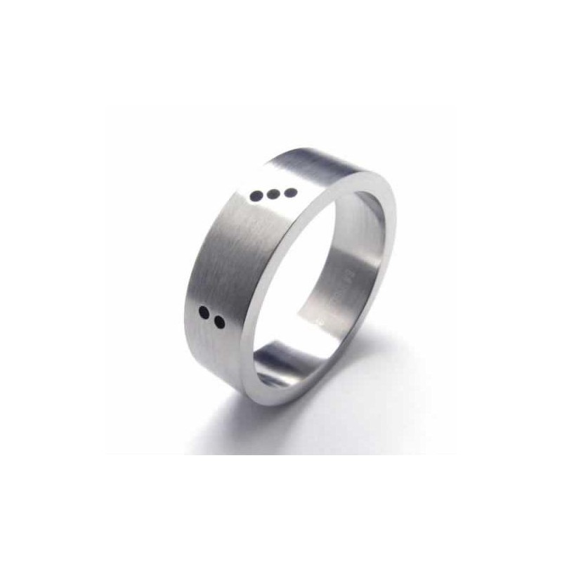 Anillo De Titanio Dice Para Hombre De 6 Mm