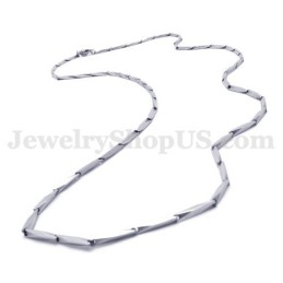 Exquisito Collar De Cadena De Titanio Y Plata Para Hombre