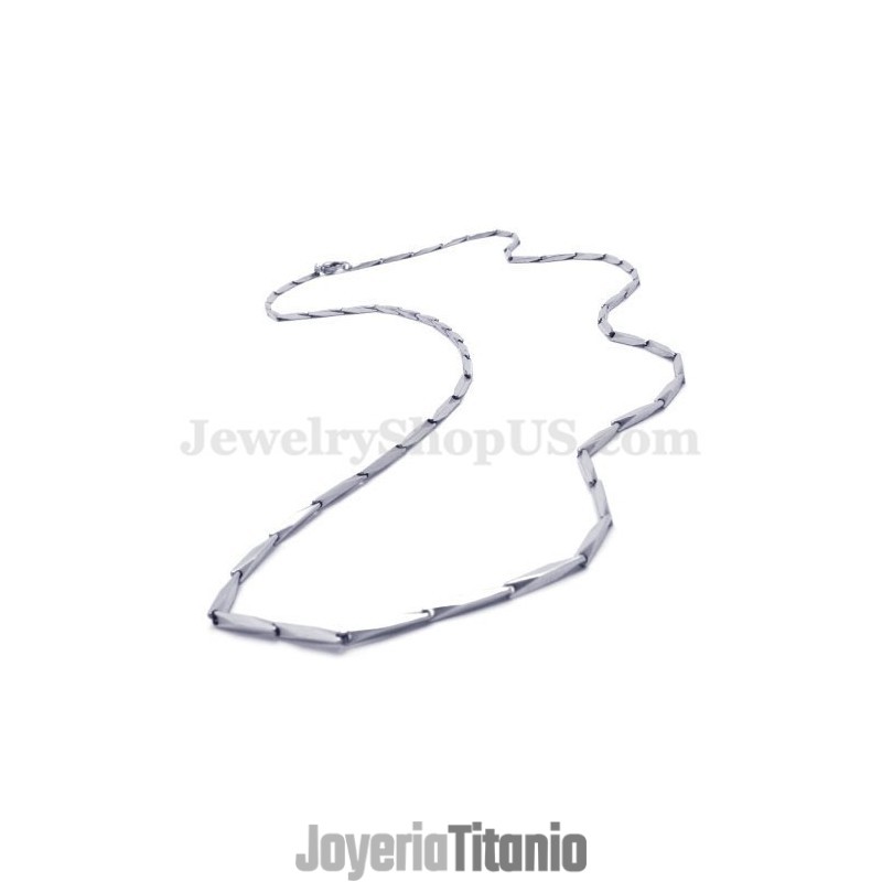 Exquisito Collar De Cadena De Titanio Y Plata Para Hombre