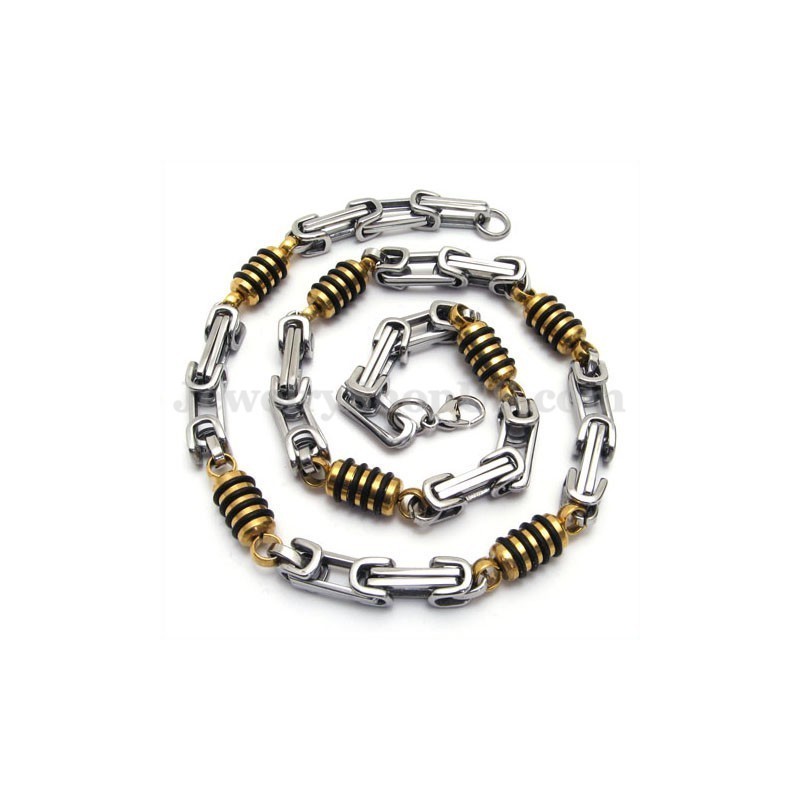 Cadena De Collar De Titanio Para Hombre, De Plata Y Oro Cadena De Collar De Titanio Para Hombre, De Plata Y Oro