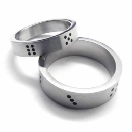 Anillo De Titanio Dice Para Hombre De 6 Mm