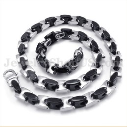 Impresionante Cadena De Titanio Negra Para Hombre