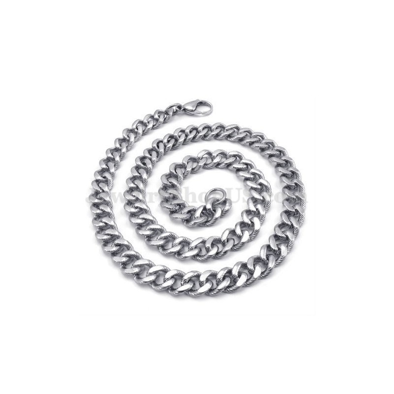 Collar De Cadena De Titanio Para Hombre, De Plata Sexy