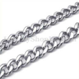 Collar De Cadena De Titanio Para Hombre, De Plata Sexy