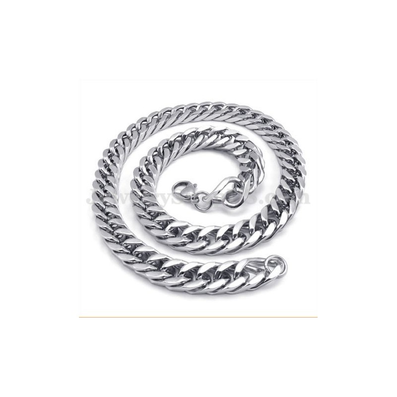 Cadena De Titanio Para Hombre, De Plata, En Oferta