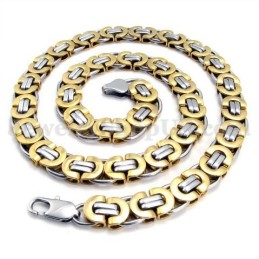 Exquisito Collar De Cadena De Titanio Dorado Para Hombre