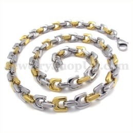 Cadena De Collar De Titanio Para Hombre, De Oro Y Moda