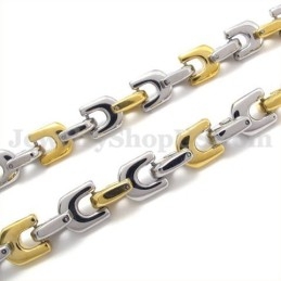 Cadena De Collar De Titanio Para Hombre, De Oro Y Moda