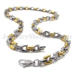 Cadena De Collar De Titanio Para Hombre, De Oro Y Moda