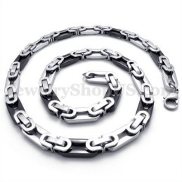 Elegante Collar De Cadena De Titanio Negro Para Hombre