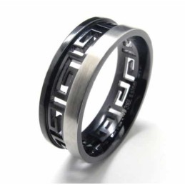 Anillo Giratorio De Titanio Negro De 7 Mm Con Llave Griega