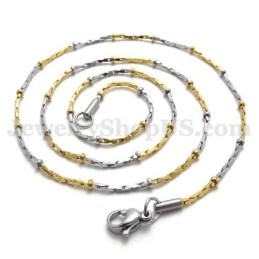Cadena De Collar De Titanio Dorado De Moda