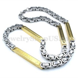 Cadena De Collar De Titanio Para Hombre, De Plata Y Oro