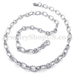 Cadena De Collar De Titanio Para Hombre, De Plata Sencilla