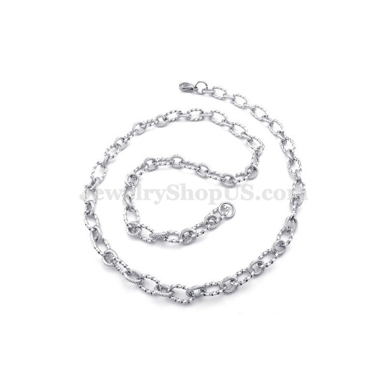 Cadena De Collar De Titanio Para Hombre, De Plata Sencilla Cadena De Collar De Titanio Para Hombre, De Plata Sencilla
