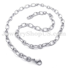 Cadena De Collar De Titanio Para Hombre, De Plata Sencilla