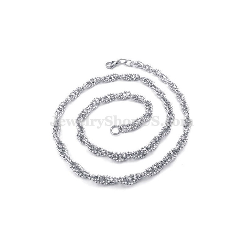 Cadena De Collar De Titanio Para Hombre De Plata De Nuevo Estilo