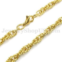 Cadena De Titanio Dorada Para Hombre En Oferta