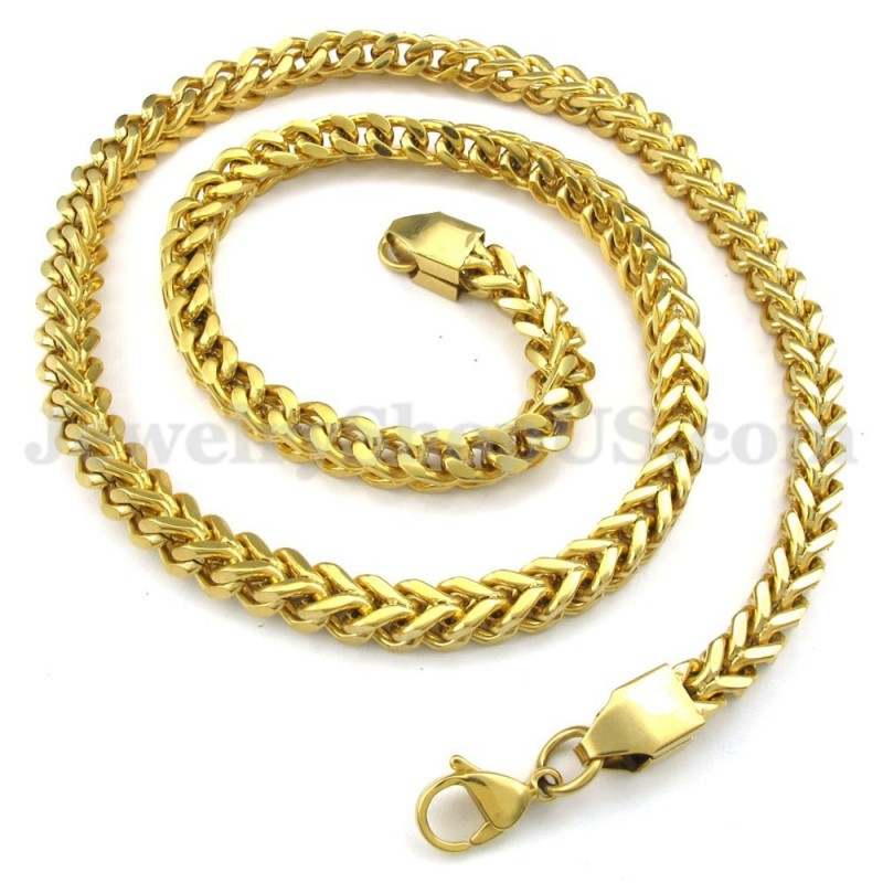 Cadena De Titanio Dorada Para Hombre En Oferta Cadena De Titanio Dorada Para Hombre En Oferta
