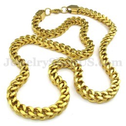 Cadena De Titanio Dorada Para Hombre En Oferta