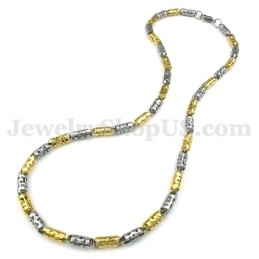 Exquisito Collar De Cadena De Titanio Dorado Para Hombre