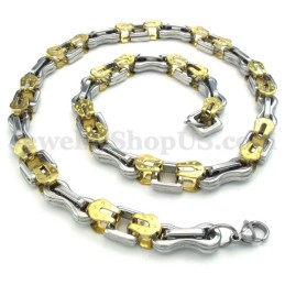 Collar De Cadena De Titanio Dorado Sexy Para Hombre
