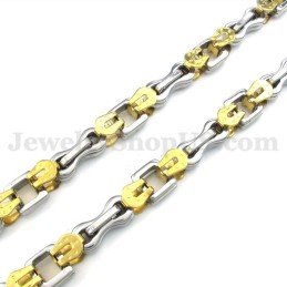 Collar De Cadena De Titanio Dorado Sexy Para Hombre
