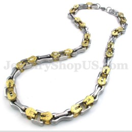 Collar De Cadena De Titanio Dorado Sexy Para Hombre