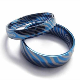 Anillo De Titanio Azul Para Mujer De 4 Mm