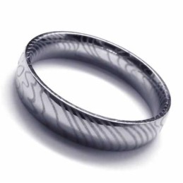 Anillo De Titanio Y Plata Para Mujer De 4 Mm