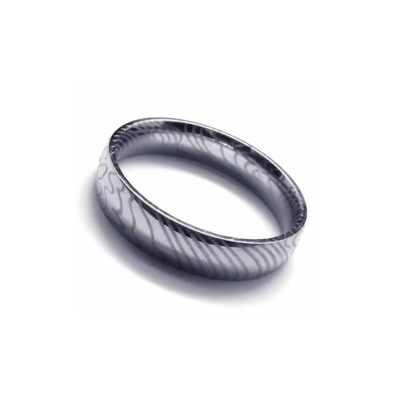 Anillo De Titanio Y Plata Para Mujer De 4 Mm