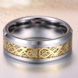 Anillos De Tungsteno Con Personalidad De Moda Masculina Con Patrones De Dragón