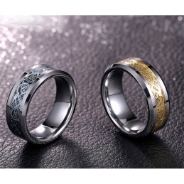 Anillos De Tungsteno Con Personalidad De Moda Masculina Con Patrones De Dragón