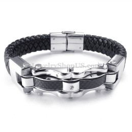 Exquisitas Pulseras De Titanio Dorado Y Negro Para Hombre