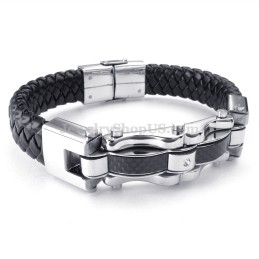 Exquisitas Pulseras De Titanio Dorado Y Negro Para Hombre